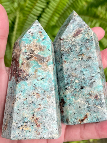 Medium Amazonite and Garnet Tower - Morganna’s Treasures 