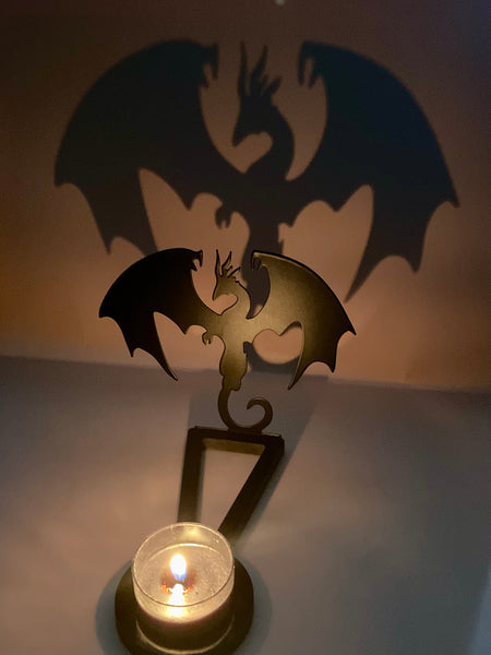 Dragon Shadow Stand Tea Light Holder - Morganna’s Treasures