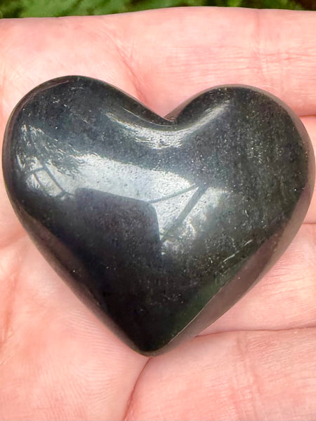 Black Obsidian Heart Palm Stone