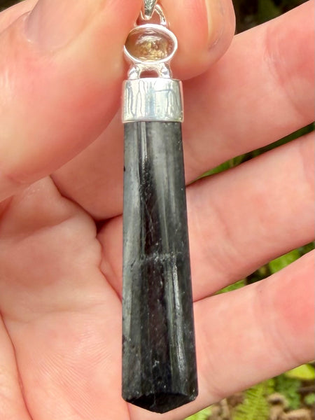 Black Tourmaline and Green Tourmaline Pendant - Morganna’s Treasures