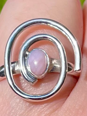 Peruvian Pink Opal Spiral Ring Size 7 - Morganna’s Treasures 