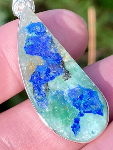 Rare Dioptase in Azurite Pendant - Morganna’s Treasures