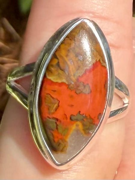 Red Seam Agate Ring Size 5.5