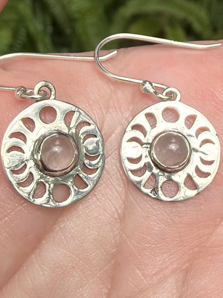 Rose Quartz Phases of the Moon Earrings - Morganna’s Treasures