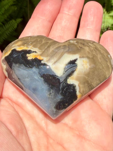 Fluorescent Volcano Agate Heart - Morganna’s Treasures