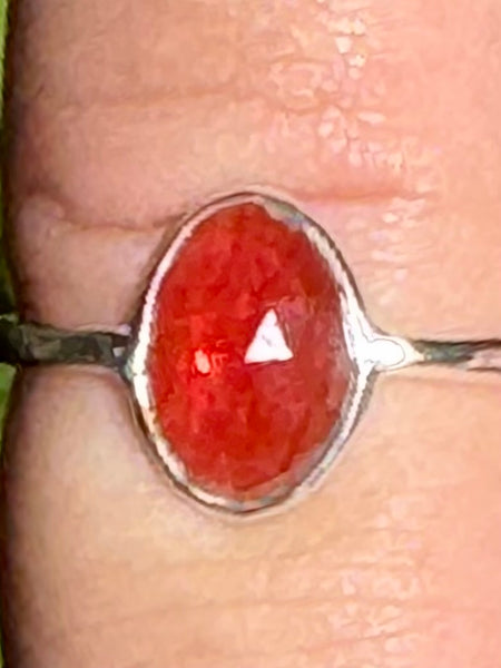 Gorgeous Faceted Garnet Ring Size 7