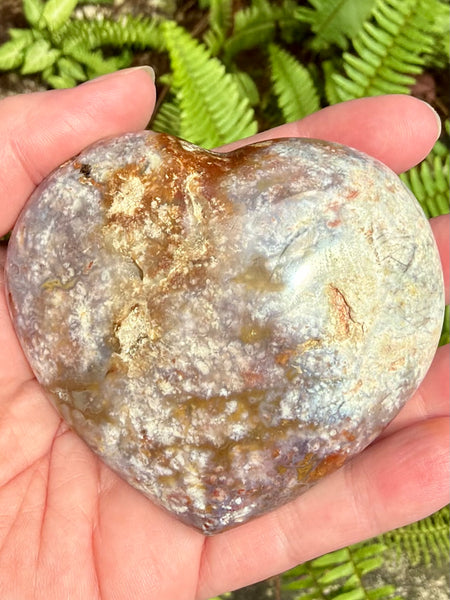 Ocean Jasper Heart Palm Stone