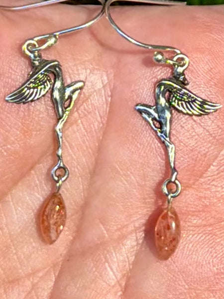 Sunstone Fairy Earrings - Morganna’s Treasures
