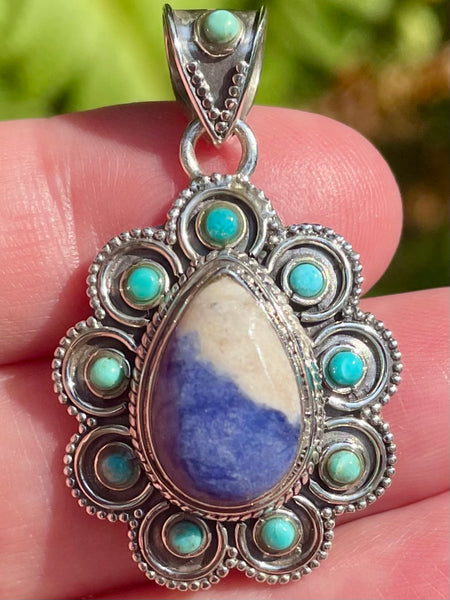 Sodalite and Turquoise Pendant - Morganna’s Treasures 