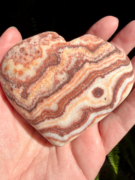 Large Red Calcite Carved Heart