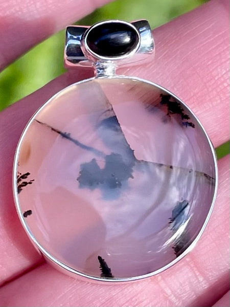 Montana Agate and Black Onyx Pendant