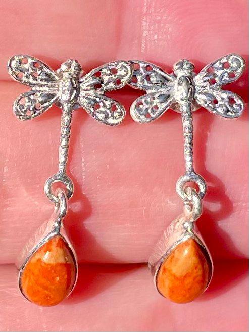 Dragonfly Coral Studded Earrings - Morganna’s Treasures 