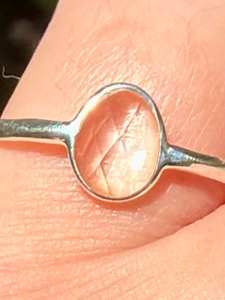 Faceted Clear Quartz Ring Size 9