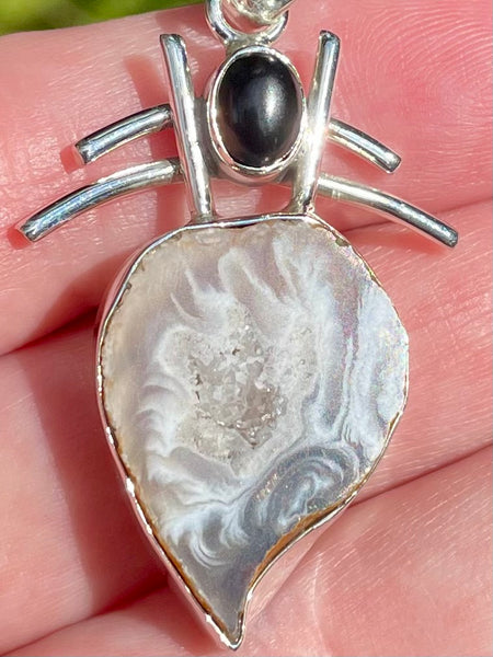 Botswana Agate and Black Onyx Pendant - Morganna’s Treasures