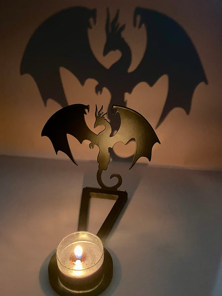 Dragon Shadow Stand Tea Light Holder - Morganna’s Treasures