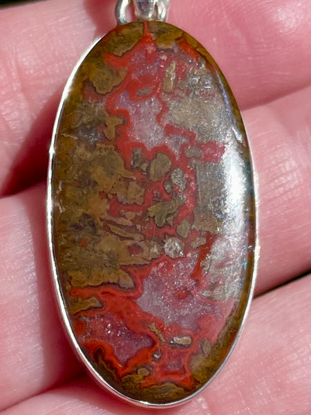 Red Seam Agate Pendant - Morganna’s Treasures