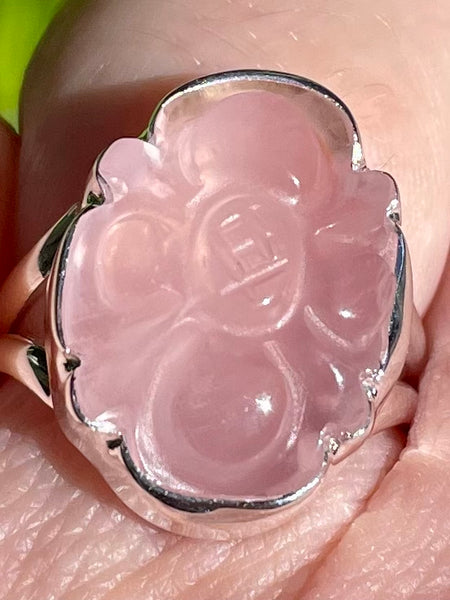 Carved Rose Quartz Ring Size 7 - Morganna’s Treasures 