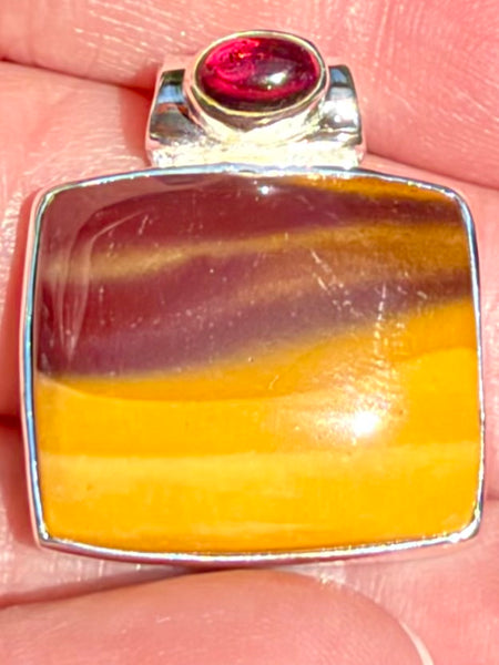 Mookaite Jasper and Garnet Pendant