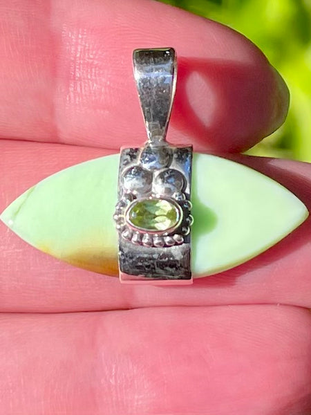 Citron Chrysoprase and Peridot Pendant - Morganna’s Treasures