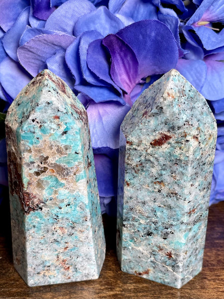 Medium Amazonite and Garnet Tower - Morganna’s Treasures 