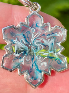 Copper Resin Snowflake Pendant