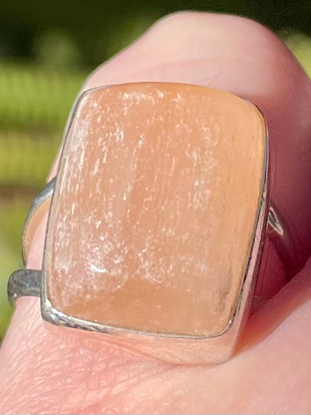 Gorgeous Orange Selenite Ring Size 6.5