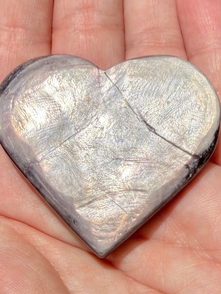 Purple Mica Heart Palm Stone - Morganna’s Treasures