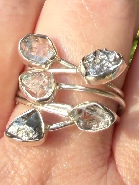 Herkimer Diamond and Meteorite Ring Size 8.5 - Morganna’s Treasures