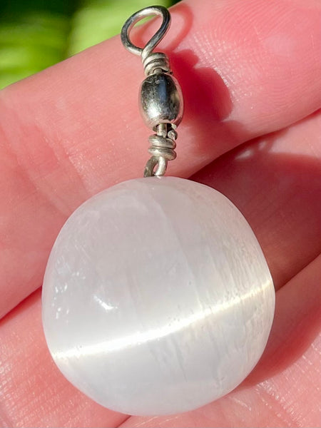 Selenite Ball Pendulum/Pendant - Morganna’s Treasures 