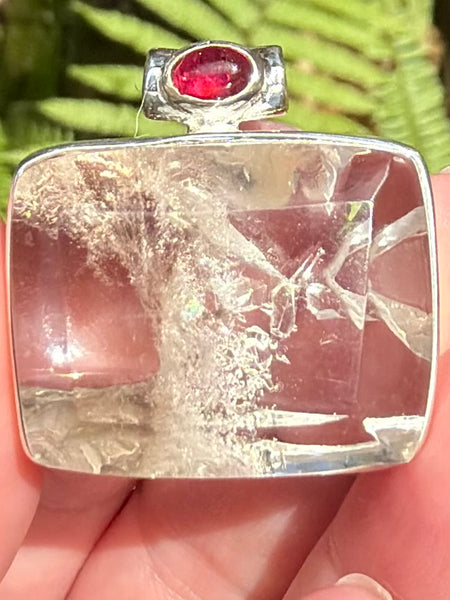 Rare Manifestation Quartz and Garnet Pendant