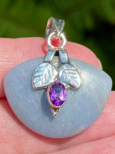 Angelite and Amethyst Pendant - Morganna’s Treasures 