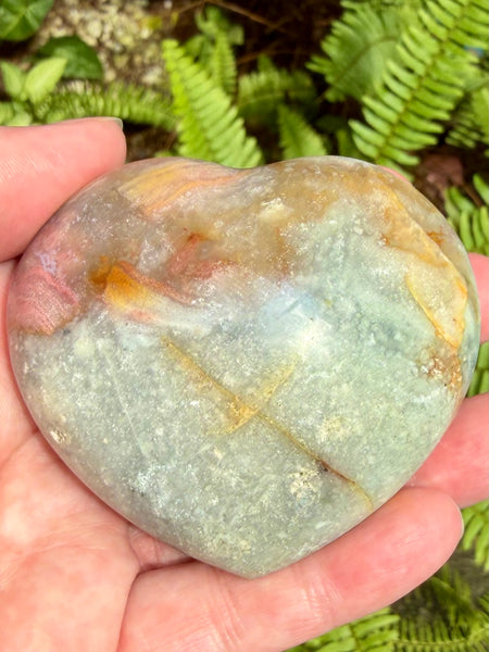 Ocean Jasper Heart Palm Stone