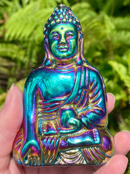 Titanium Aura Glass Buddha - Morganna’s Treasures