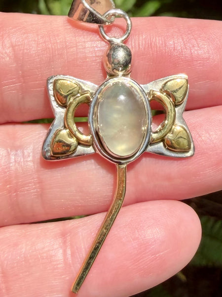 Prehnite Dragonfly Pendant