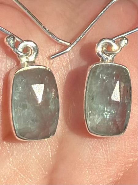Faceted Aqua Kyanite Earrings