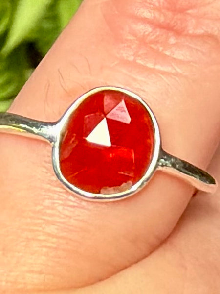 Gorgeous Faceted Garnet Ring Size 7.5