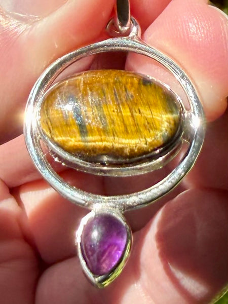 Tigers Eye and Amethyst Pendant - Morganna’s Treasures