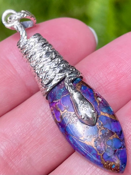 Purple Copper Turquoise Snake Pendant - Morganna’s Treasures 