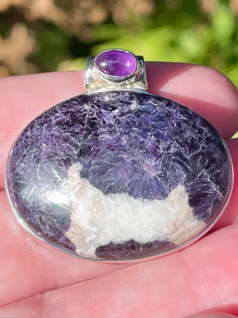 Lepidolite and Amethyst Pendant - Morganna’s Treasures