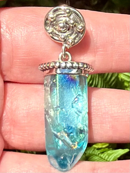 Aqua Aura Quartz Pendant