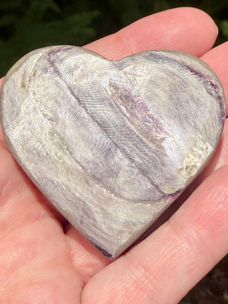 Purple Mica Heart Palm Stone - Morganna’s Treasures