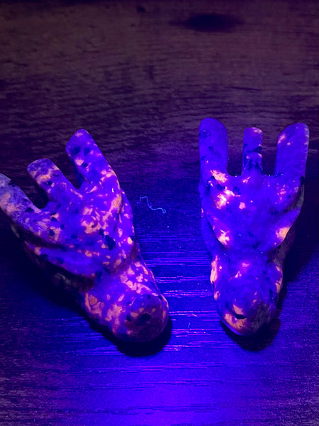 Carved Yooperlite (Fluorescent Sodalite)  Dragon - Morganna’s Treasures 