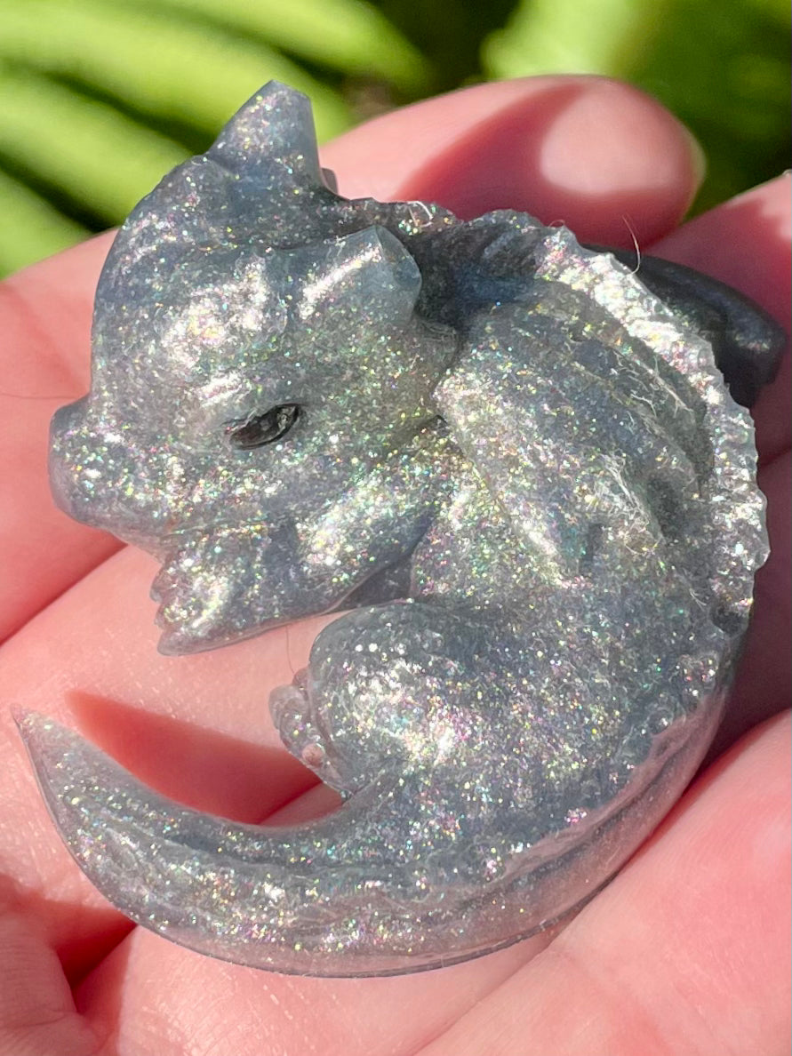 “Flint” Resin Dragon - Morganna’s Treasures 