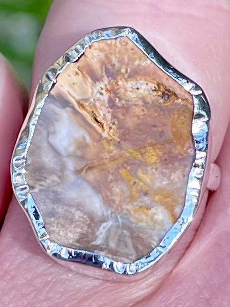 Rare Blue Forest Petrified Wood Ring Size 7 - Morganna’s Treasures