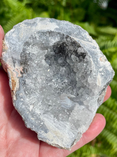 Fluorescent Trancas Geode with Calcite - Morganna’s Treasures 