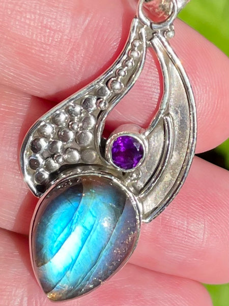 Labradorite and Amethyst Pendant - Morganna’s Treasures 