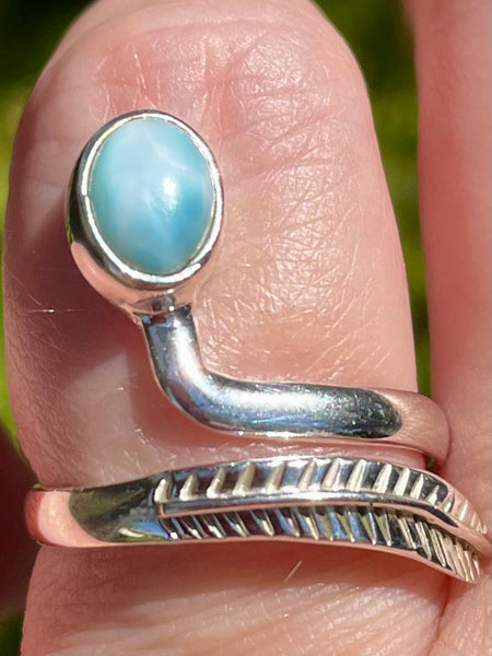 Larimar Feather Ring Size 8.5 - Morganna’s Treasures 