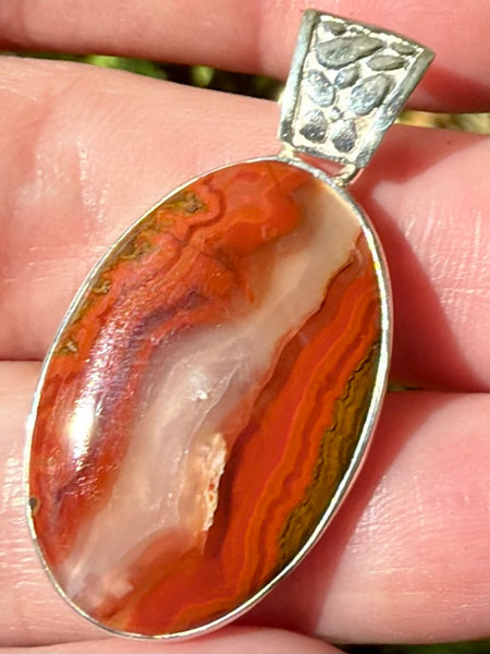 Stunning Red Seam Agate Pendant