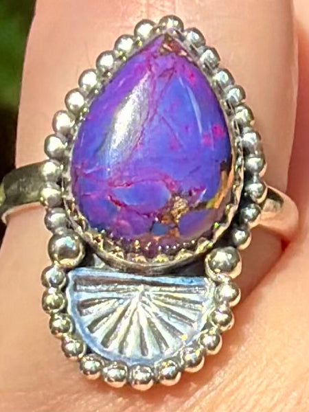 Purple Copper Turquoise Ring Size 7