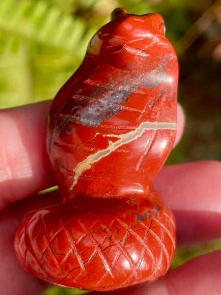 Carved Red Jasper Cobra - Morganna’s Treasures 